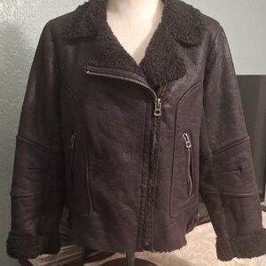 Lucky Brand Fuax Black Shearling Jacket
